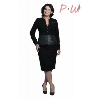 2115 Костюм Лавелла р.44-48 черный(теплый)с юбкой