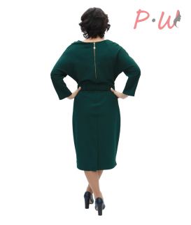 9883 Платье COCO р.50-56 изумруд /стразы