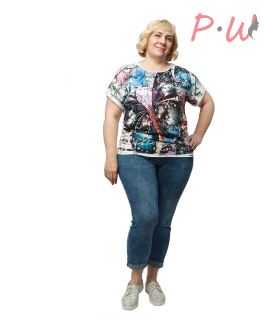 2466 Футболка ELIZA FANTI р.42-44 (абстракция)