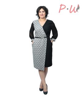 8736-51 платье KANER р.42-48 шифон горох