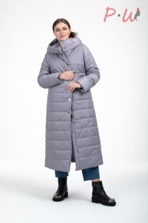 01-03-2-0004-0013786 Пальто женское "Элена" р.56-60  цв.серый