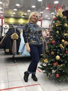 1744 Джемпер Valente  р.1-3 синяя газета