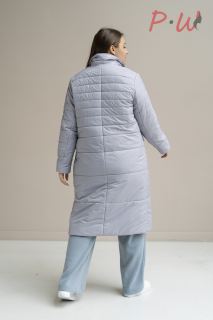 01-03-3-0004-0015202 Пальто женская дем. "Мэрил"  р.52-66 цв.серый