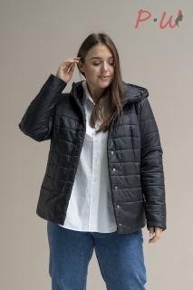 01-01-3-0002-0015423 Куртка женская дем. "Лейси"  р.50-60 цв.черный