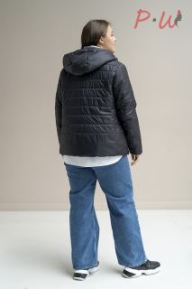 01-01-3-0002-0015423 Куртка женская дем. "Лейси"  р.50-60 цв.черный