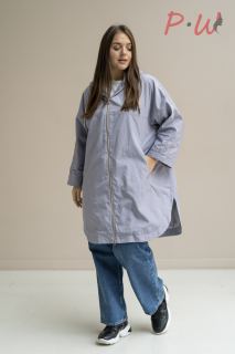 01-02-3-0004-0015376 Плащ женский .дем. "Хилари" р.54-72 цв.серый