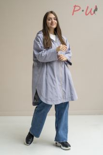 01-02-3-0004-0015376 Плащ женский .дем. "Хилари" р.54-72 цв.серый