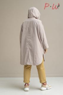 01-02-3-0003-0015377 Плащ женский .дем. "Хилари" р.58-68 цв.бежевый