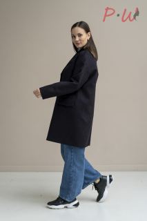 01-03-3-0002-0015442 Пальто женское дем. "Брунель"  р.52-66 цв.черный