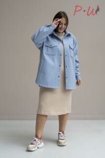 01-01-3-0008-0015334  Куртка рубашка женская дем.  р.62-66 цв. голубой