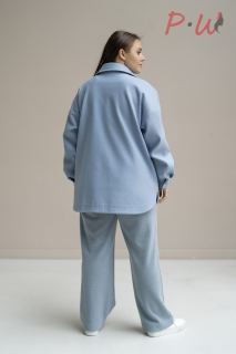 01-01-3-0008-0015334  Куртка рубашка женская дем.  р.62-66 цв. голубой