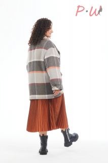 A695 Пальто Даниэль (принт клетка) BARBARA one size