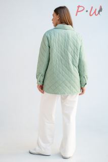 (УЦЕНКА) 01-01-3-0012-0016162 Куртка рубашка женская дем. "Юнона" р.54-58 цв.ментол