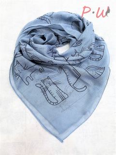 908 Платок женский DULANNA (коты)