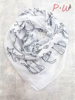 908 Платок женский DULANNA (коты)