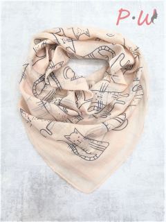 908 Платок женский DULANNA (коты)