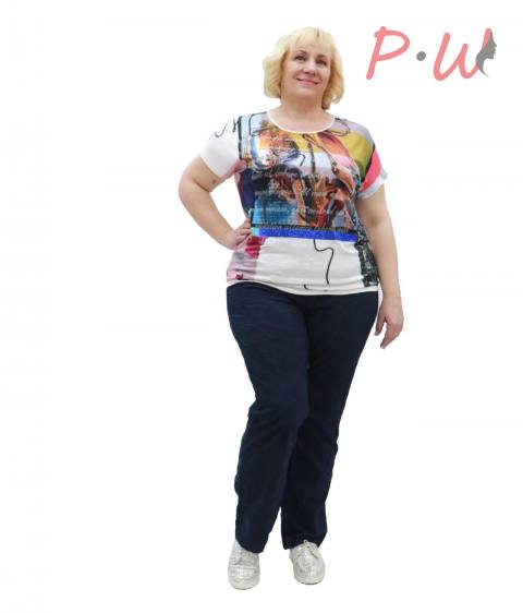 2488 Футболка ELIZA FANTI р.42-44  (принт туфли)
